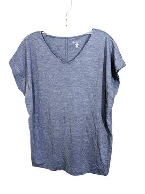 Cloudveil Merino Wool Tencel Top Womens Large Blue Base Layer Hiking Thermal